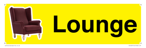Lounge Dementia Friendly Yellow SIgn